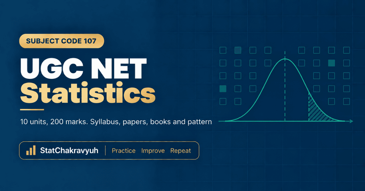 UGC NET Statistics banner showing subject code 107 syllabus and preparation resources